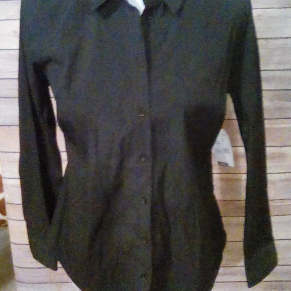 From and True black button down